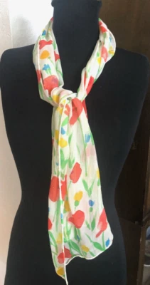 Mid Century Crepe Neck Scarf Artist signed from Japan - Image 1 of 4