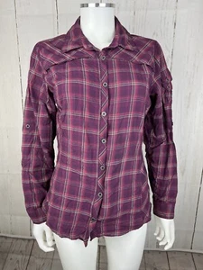 Columbia Women's Outdoor Shirt Button Up Hiking Breathable Mesh Plaid Sz M - Picture 1 of 8