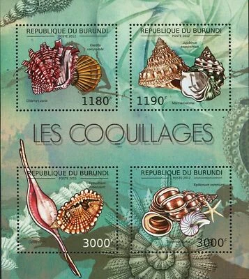 Sello conchas Chlamys Varia Cardita Calcyculata Epitonium Commune S/S MNH #2753 Foto 1 de 4