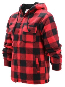red flannel zip up jacket