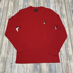 Polo Ralph Lauren Herren Polo Bear Waffelstrick Thermo Rot Shirt Large - Bild 1 von 4