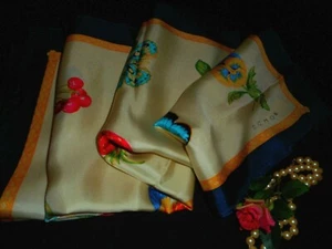 VinTage Seidentuch ECHO Schmetterling Stiefmütterchen groß 34" Neu mit Etikett Brooks Bros Frühlingsmotiv - Bild 1 von 10