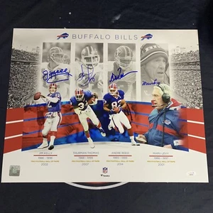 Buffalo Bills K-Gun Offense Signed 16x20 Kelly Levy Reed Thomas Autographed JSA - Picture 1 of 5