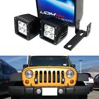 20W CREE LED Pod Driving Lamps w/ Front Grille Mounts Wiring For Jeep Wrangler