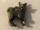 Dog Puppy Charm Fob Metal Vintage 1" x 3/4" Cute Little DOESNT Attract A Magnet