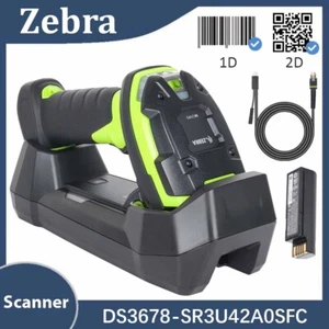 Zebra DS3678-SR3U42A0SFC Wireless 2D 1D Barcode Scanner Code Scanner Reader - Bild 1 von 11