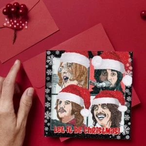 Beatles Let It Be Christmas card, 6" x 6", lovely festive card for mum and dad! - Picture 1 of 2