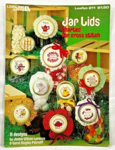1982 Leisure Arts Jar Lids Charted For Cross Stitch 211 Pattern Booklet Vtg 9283 - Picture 1 of 1