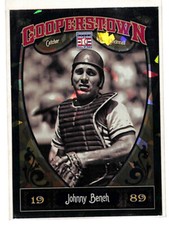 2013 Panini Cooperstown #80 Johnny Bench GREEN CRYSTALS ICE card Reds