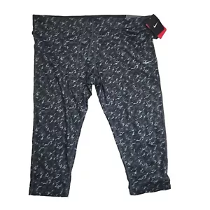 Nike Essential Damengröße 3X schwarz grau enge Passform Laufen kurze Leggings - Bild 1 von 7