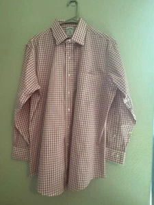 Brooks Brothers 346 Para hombres Talla 16 2/3 Grande Frambuesa Rosa Blanco Gingham Trabajo Papá - Imagen 1 de 17