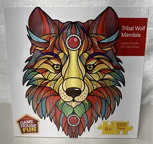 Game House Fun Tribal Wolf Mandala 1000 Pieces Jigsaw Puzzle 25 X 33 - Picture 1 of 2