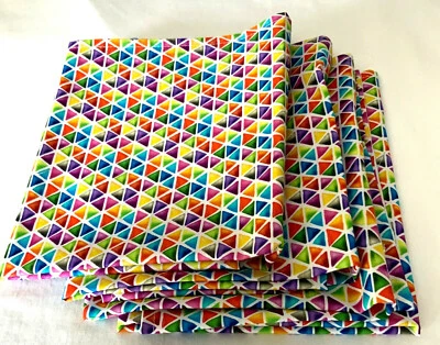 NEW Handmade 100% COTTON DINNER NAPKINS SET of 4 Size 20" X 17" Bright Art Deco - Image 1 of 4