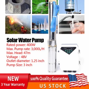 3" DC Solar Water Pump Submersible Deep Bore Well Pump 48V 400W +MPPT Controller - Picture 1 of 12