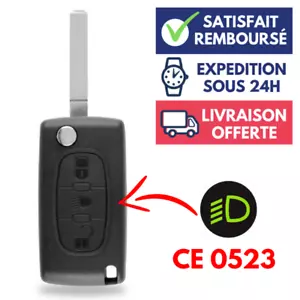 Coque Boitier Clé voiture Plip Télécommande pour CITROEN C4 Picasso Phare CE0523 - Picture 1 of 4