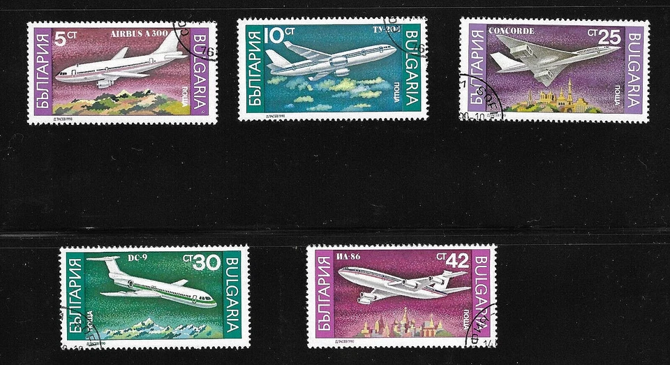 BULGARIA 1990 - Short Set of 5 - AIRCRAFT (Aviation) - SG 3705 to 3709 - CTO - Image 1 of 1