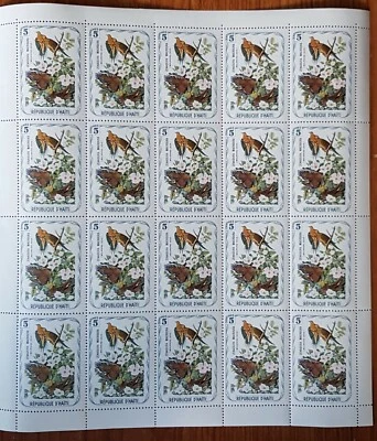 HAITI, 1975, 5 CENTIMES, AUDUBON BIRDS, DOVE, SHEET/20, - Image 1 of 2