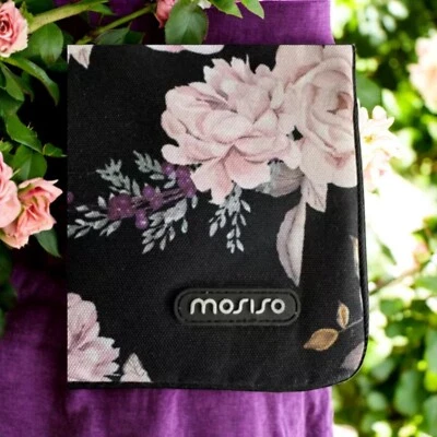 Funda MOSISO para MacBook Pro Floral Negra Laptop Bolso de Mano Cartera Cartera Rosa Foto 1 de 4