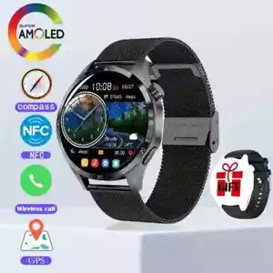 GT4 PRO Waterproof Smart Watch NFC GPS Tracker AMOLED Bluetooth Call (BLACK) - Picture 1 of 8