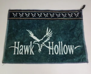Vintage Hawk Hollow Golf Towel 22X15 Green Golf Black Plush  - Picture 1 of 6