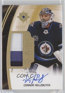 2020 Upper Deck Ultimate Collection Pro Threads /25 Connor Hellebuyck Patch Auto