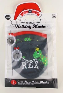 Cool Flow Festive Holiday Masks, set of 3 kids face masks "tree Rex" , ages 3 up - Picture 1 of 2