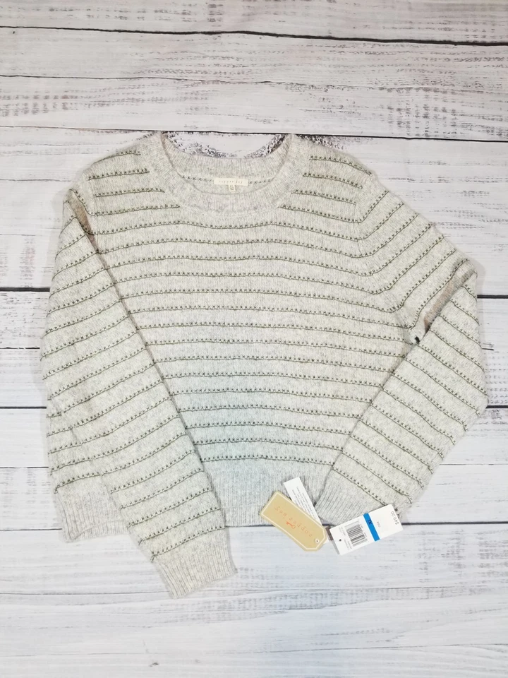 Dillards Copper Key Heather Grey Sweater Olive Green Stitching Juniors XL - Image 1 of 4