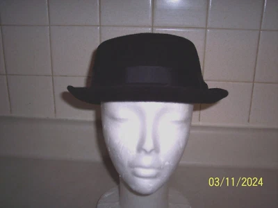 De colección New York Hat Co Fieltro de Lana Negro JAZZMAN'S Fedora Talla Grande Foto 1 de 4