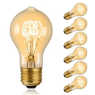 A19 Vintage Light Bulbs, Edison Bulb Dimmable, Squirrel Cage Filament Bulb - Image 1 of 4