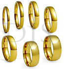 High Polished 18k Gold Plated  Ring Wedding Band, Men & Women, Size 4 to 14.5