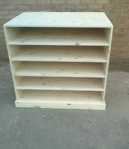 NEW SOLID PINE SHELVING UNIT POSTER STORAGE SHELVING RACK MADE TO MEASURE
