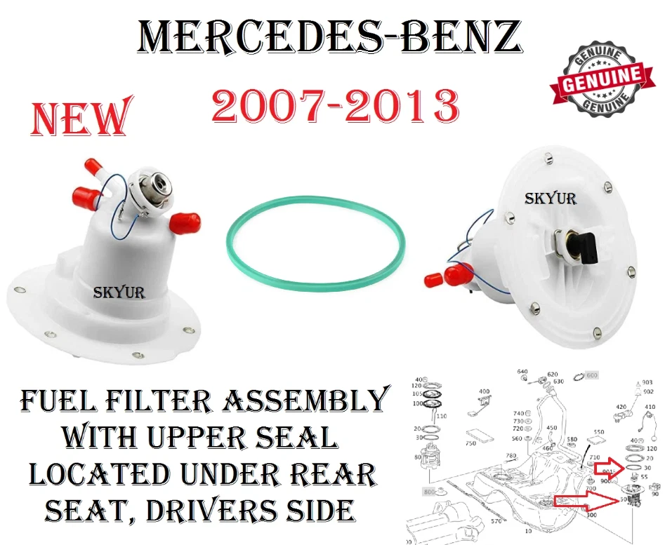 Fuel Filter Assembly For Mercedes C300 C350 CL550 E350 GLK350 S400 S550 GENUINE - Image 1 of 4
