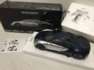 BUGATTI VEYRON SUPER SPORT 2011 - Blue Tinted Carbon / Silver - MINICHAMPS 1/18 - Photo 1/4