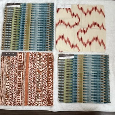 Tela Lee Jofa (4) Muestra Remanente Estampado Floral Algodón 13" x 13" Foto 1 de 4