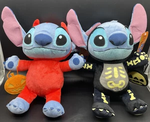 2022 Disney Stitch Halloween Diablo y Esqueleto Disfraz Peluche Nuevo con Etiquetas Set - Imagen 1 de 3