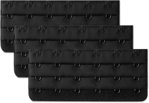 Schwarz 3 x 6 Positionen Haken Band Unterwäsche BH-Verlängerung 3 Stück - Bild 1 von 12