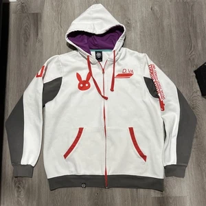 D.VA Overwatch Jinx 2XL Full Zip White Hoodie - Bild 1 von 11