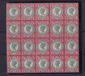 GB QV 1887 4 1/2d Jubilee Mint Bloque de 20 SG206 MNH Excelente BP15443 - Imagen 1 de 1