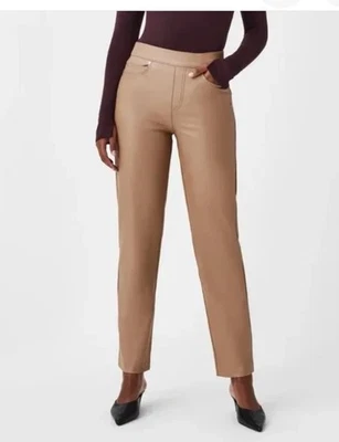 SPANX Slim Straight Faux Leather Pants in Toffee Petite Large NWT* BL1054 1056 - Image 1 of 3