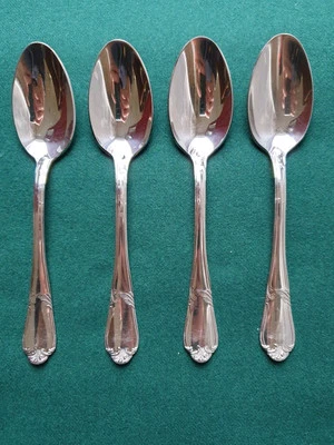 Ancienne cuillère à dessert GUY DEGRENNE LOUIS XV x 4 couverts inox - Photo 1/4