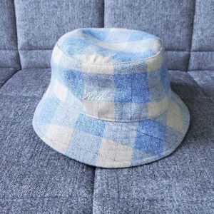 Kith Kids Plaid Bucket Hat Size M/L Light Blue Cream Color - Picture 1 of 7