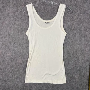 Camiseta sin mangas Christina Lehr vintage para mujer 3 algodón blanco acanalado Y2K Bélgica - Imagen 1 de 9