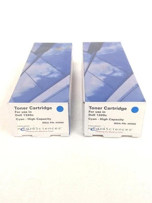 Nuevo lote de 2 cartuchos de tóner cian Media Sciences 46879 para Dell 1320C ENVÍO GRATUITO Foto 1 de 4