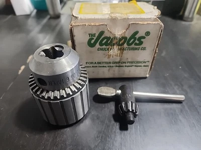 JACOBS 3M522 1/2 / 13MM BALL BEARING CHUCK & K3 KEY 3406 6 Taper USA Vintage NEW - Image 1 of 4