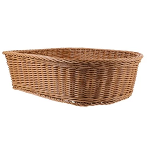 Imitation Rattan Woven Basket Cosmetic Basket Multifunctional Vegetable Storage - Picture 1 of 12