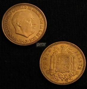 *GUTSE* FRANCO-1115, 1 PESETA 1947*19-52, S/C- - Foto 1 di 1