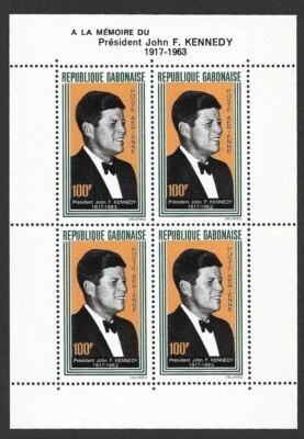 Folha em miniatura KENNEDY 1964 - Gabão MS sem marca de charneira - Imagem 1 de 2
