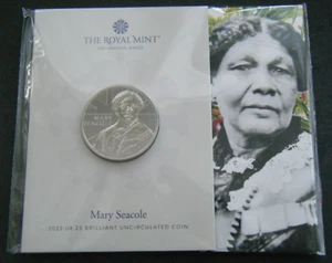 2023 Mary Seacole UK £5 BU Münze Royal Mint versiegelte Packung auf Lager - Bild 1 von 3