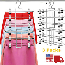 Trousers Hanger 6 Layers  Pants Jeans Holder organizer Closet Space Saver 3Packs