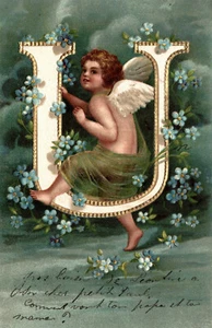 Angelo, Angel - Alfabeto Lettera "U" - Alphabet Letter "U" - Rilievo - A058 - Imagen 1 de 2